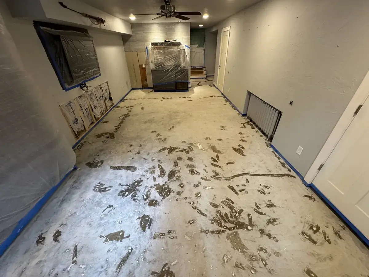 Damaged concrete floor showing cracks and spalling before Rhino Coatings repair and restoration